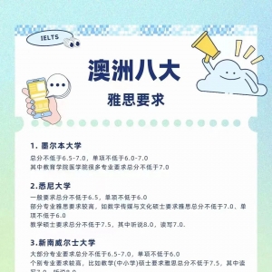 澳洲八大 | 雅思要求