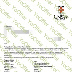 Offer | 「新南威尔士大学」IT硕士AI方向录取