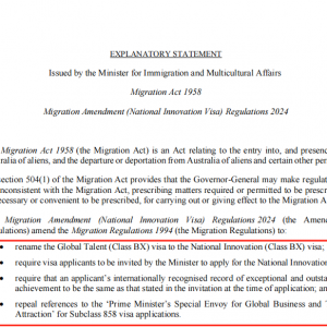 澳洲官方公布国家创新签证NIV法案 12月6日正式实施!