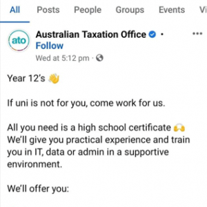 澳洲高中毕业生就可以公务员考试!