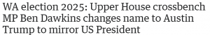 澳洲也有自己的“特朗普”!议员官宣改名,直言“受够了专制的工党”