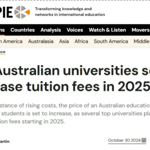 澳洲大学官宣暴涨国际生学费!