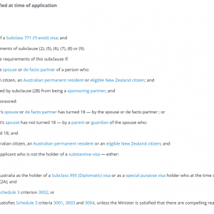 澳大利亚820境内配偶移民签证限制- Schedule 3 Criteria