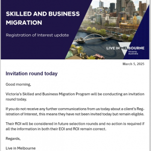 【澳洲移民】维州州担保3月最新邀请,配额告急