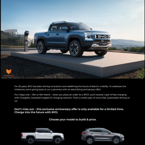 30周年活动!【比亚迪】澳洲区 送出 免费充电 福利