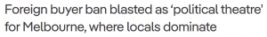 澳洲“买房禁令”倒计时,专家:无实质影响,该买还会买!墨尔本市场异常火热
