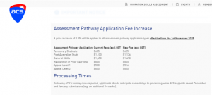 【澳洲移民】涨价的风还是吹到了ACS职评,11 月 1 日起上调 3.3% —— 怎么提交才能省下一笔?