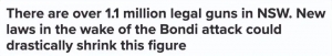 新南威尔士州个人持枪数量超100万,250000人有枪!
